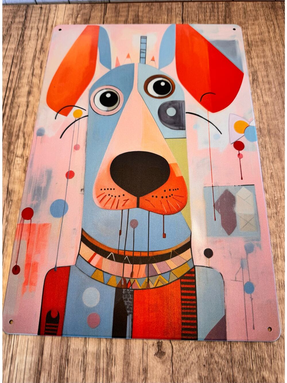 Cute Dog Metal Sign Dog Lover Gift Decor Gift Idea Pink Rescue Hound Dog NEW